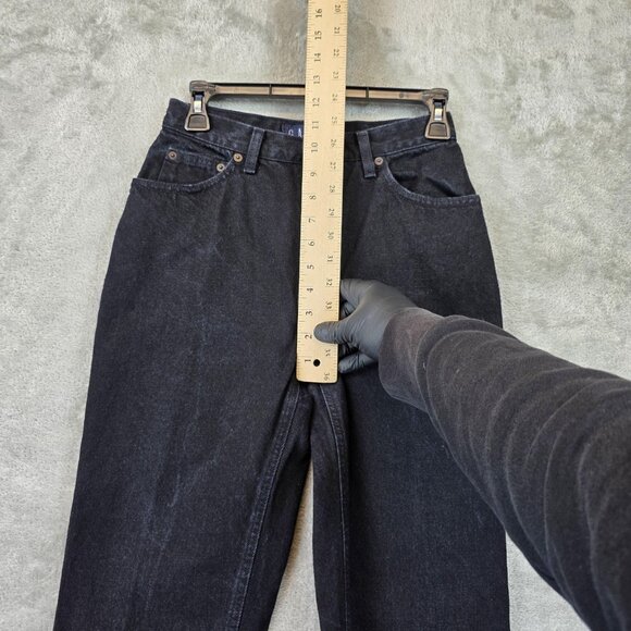 VINTAGE GAP Jeans Womens 6 Black Slim Fit Regular High Rise Tapered Made USA 90s - Picture 3 of 11